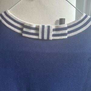Kate Spade Navy and White Crew Neck Sweater